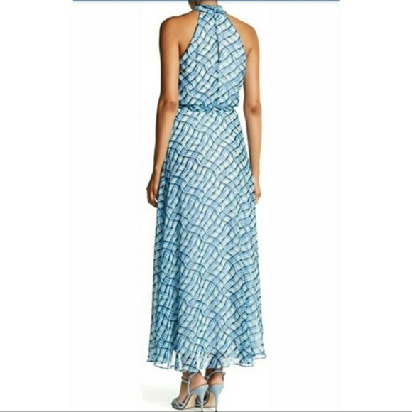 Calvin Klein Printed Chiffon Halter Maxi Dress NWT - Picture 3 of 15